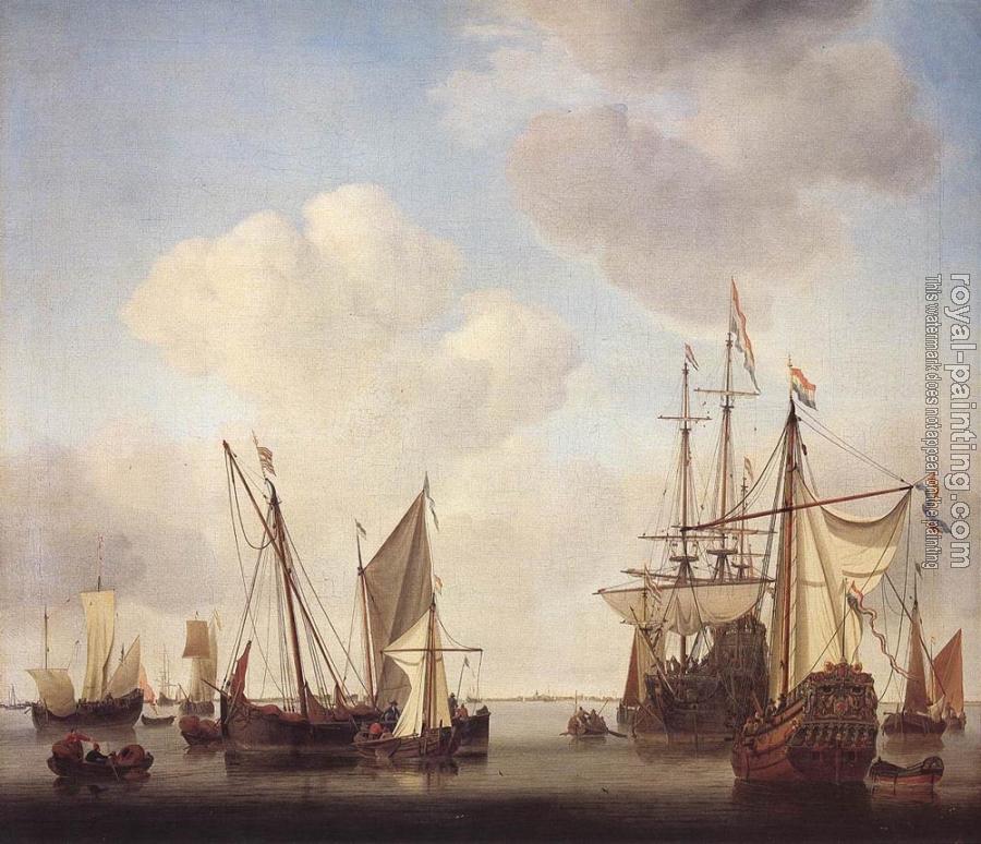 Willem Van De Velde The Younger : Warships at Amsterdam